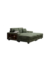 Cozy Corduroy Sleeper Sofa: Oversized, Modern Double Lounge