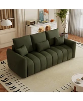 Premium 80.7" Teddy Sofa with Pillows, Oversized Chair
