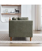 Modern Double-Sided Chaise Lounge with 4 Pillows and Rubberwood Legs
