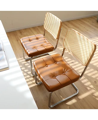 Modern Breuer Dining Chairs (Brown, Set of 2)