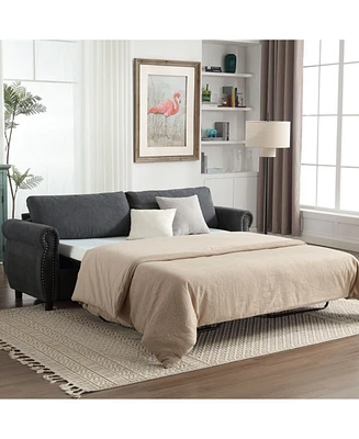80.7" 2-in-1 Sofa Bed Sleeper with Large Mattress(63"70.93.3 inch