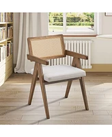 Mid-Century Dining Chairs (Set of 2), Upholstered Wooden Kitchen Chairs for Home, Office, or Restaurant