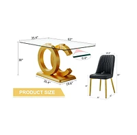 Clear Glass Desk & Chair Set for Home Comfort