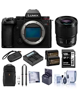 Panasonic Lumix S5II Mirrorless Camera, Black, with Lumix S 50mm f/1.8 Lens, Bundle with 128GB Memory Card, Alpine 190 Backpack, 2x Extra Battery, Dua