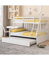 Twin Over Full Convertible Bunk Bed with Twin Trundle
