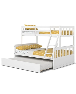 Twin Over Full Convertible Bunk Bed with Twin Trundle