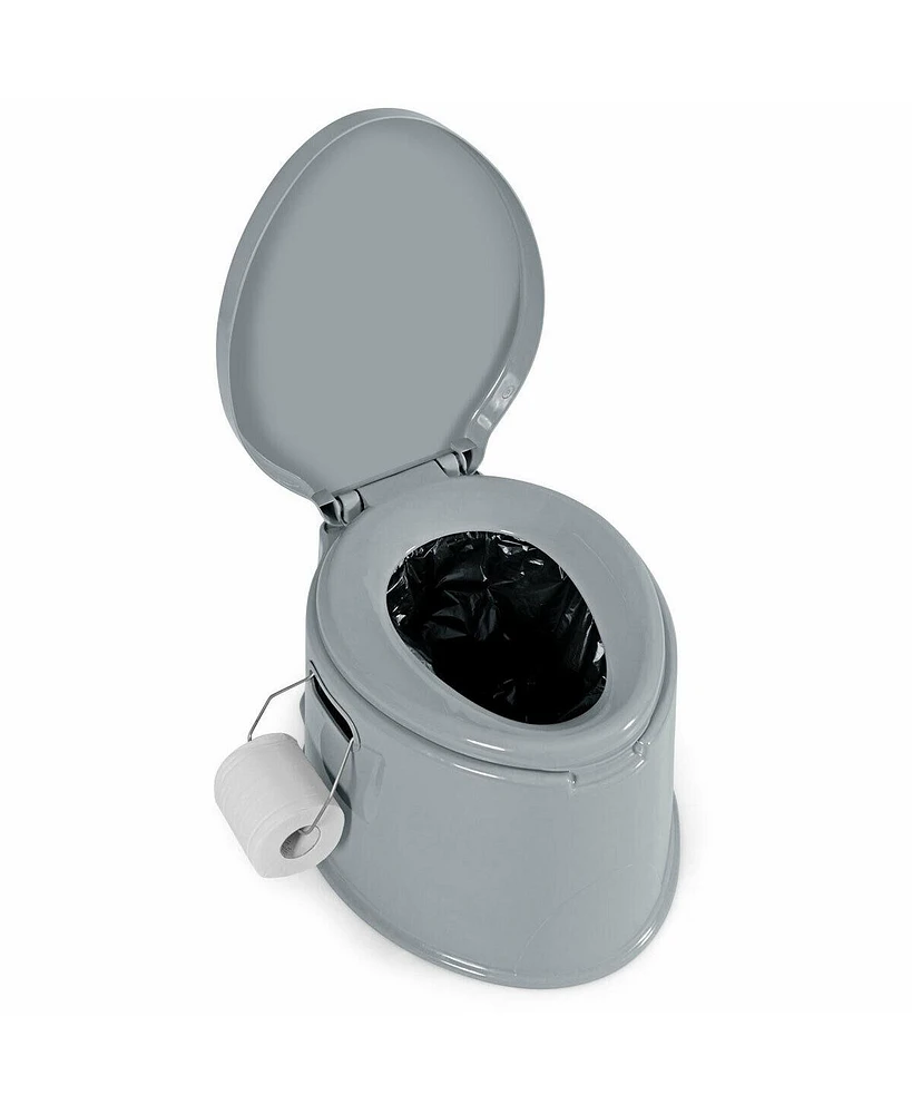 5L Portable Travel Toilet with Paper Holder for Outdoor