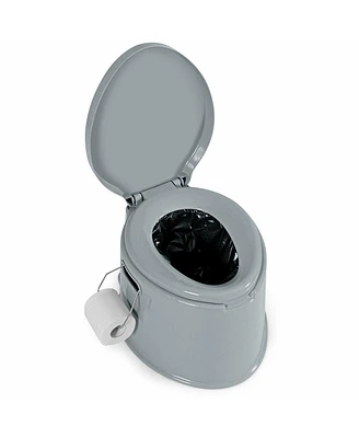 5L Portable Travel Toilet with Paper Holder for Outdoor