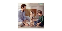 Giantville Giant Tumbling Timber Toy - Premium Pine Wood Life-Size Blocks Tower