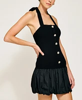 Line & Dot Women's Ramona Mixed-Media Balloon Mini Dress