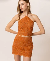 Line & Dot Women's Isabella Embroidered Beaded Mini Skirt