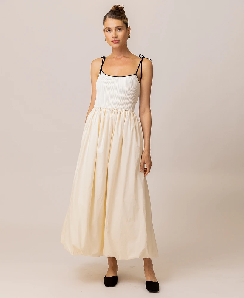 Line & Dot Women's Jules Mixed-Media Maxi Dress