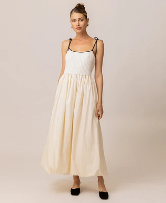 Line & Dot Women's Jules Mixed-Media Maxi Dress