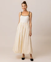 Line & Dot Women's Jules Mixed-Media Maxi Dress