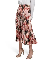 Calvin Klein Women's Pleated Floral Midi Skirt