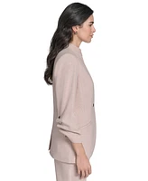 Calvin Klein Women's Textured 3/4-Sleeve One-Button Jacket