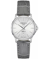 Certina Women's Swiss Ds-8 Gray Leather Strap Watch 31mm