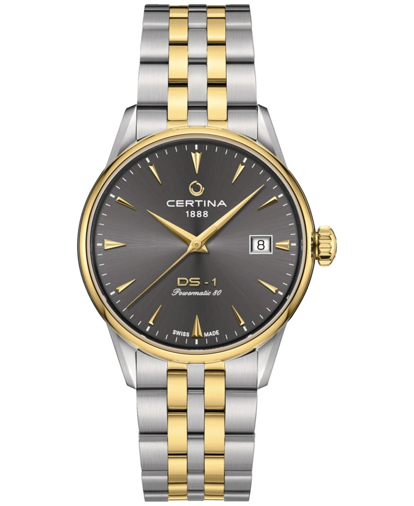 Certina Unisex Swiss Automatic Ds-1 Powermatic 80 Two-Tone Stainless Steel Bracelet Watch 38mm