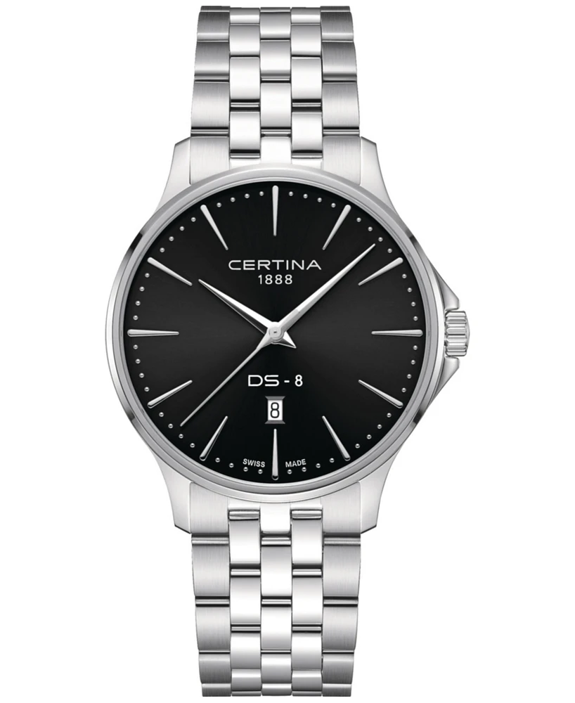 Certina Men's Swiss Ds-8 Stainless Steel Bracelet Watch 40mm