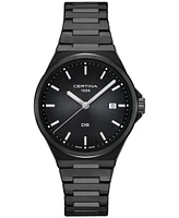 Certina Men's Swiss Ds-7 Black-Tone Stainless Steel Bracelet Watch 39mm