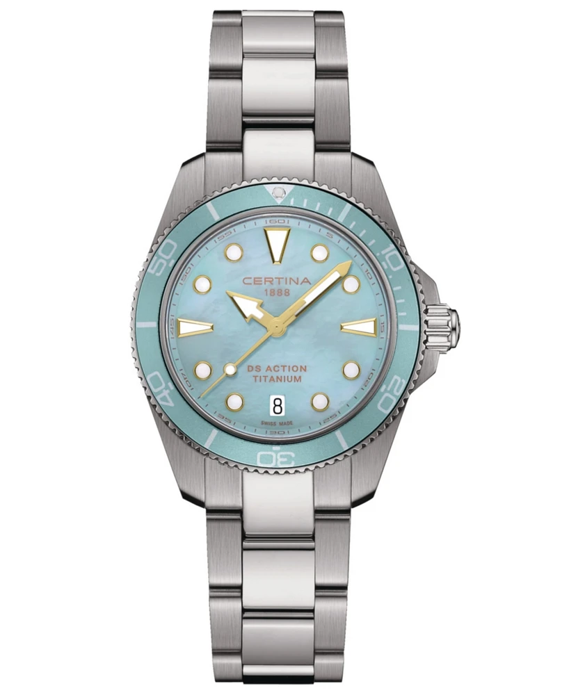 Certina Women's Swiss Ds Action Silver-Tone Titanium Bracelet Watch 35mm