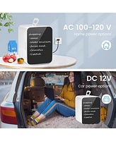 Cowsar Compact Mini Fridge, 15 Can Portable Small Refrigerator with Ac/Dc Adapters, 10 Liter / 2.6 Gal Small Cosmetics Cooler for Beverage, Food, Skin