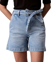 Calvin Klein Jeans Women's High Rise Tie Waist Denim Shorts