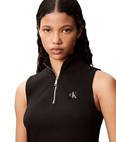 Calvin Klein Jeans Women's Sleeveless Quarter Zip Top