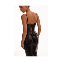 Milla Women's Dramatic fitted sequined maxi skirt