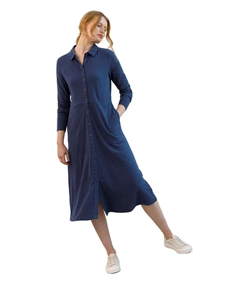 Celtic & Co. Women's Slub Jersey Shirt Midi Dress