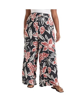 June + Vie Plus Wide-Leg Pull-On Pants