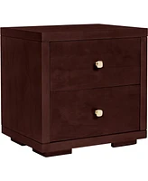 Wooden 2-Drawer Nightstand – Solid and Composite Wood Construction