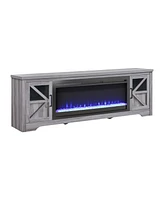 75" Fireplace Tv Stand for TVs up to 80",with 44" Electric Fireplace