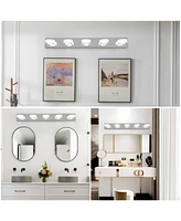 Chrome Led Vanity Light Fixture with Acrylic Shades, Dimmable, 37