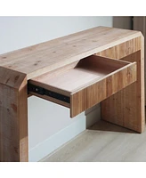 Rustic Wooden Console Table with Drawer