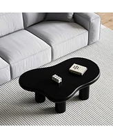 Modern Cloud Coffee Table with Solid Legs (Black)