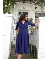 Alie Street London Petite Annie V-Neck 3/4 Sleeve Dress