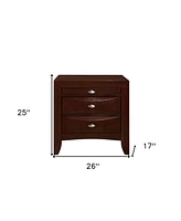 Charming Wood Nightstand with Three Drawers for Bedroom