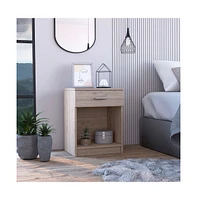 Faux Wood One Drawer Nightstand for Guest Room or Apartment Bedrooms