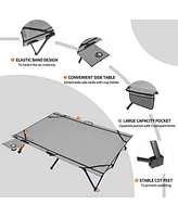 Naturehike 2 Person Camping Cot with Side Table, Folding Camping Bed for Adults(no Air Mattress)