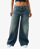 True Religion Women's Jessie Wing Baggy Big T Flap Jeans