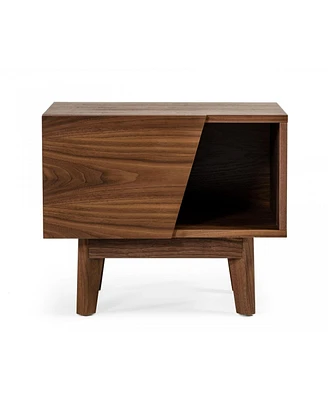 Mid Century Nightstand with One Drawer and One Shelf