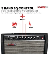 5 Core Guitar Amp 50 Watt Electric Amplifier w Built in 8" Speaker Portable Mini Amps w Aux