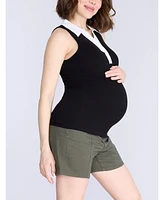 Motherhood Maternity V-Neck Sleeveless Polo Top