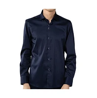 Luchiano Visconti Men's Solid Navy Shirt