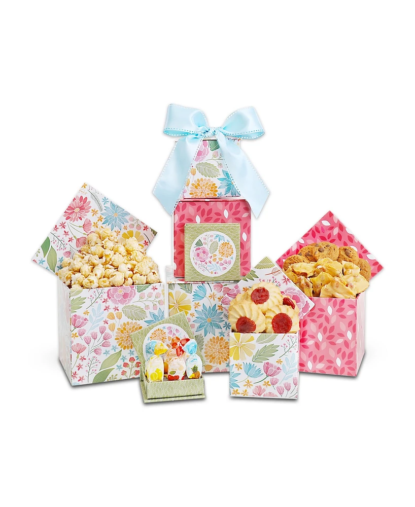Alder Creek Gift Baskets Sweet Blooms 4 Box Gift Tower