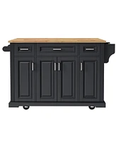 54" Kitchen Island Cart, Drop Leaf, Storage
