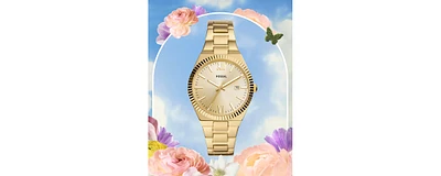 Fossil Women's Scarlette Three-Hand Date Gold-Tone Stainless Steel Watch, 38mm