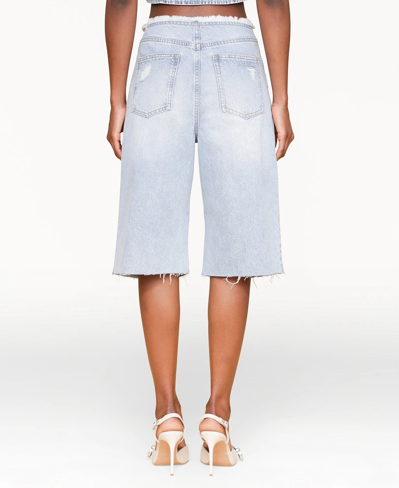 Avec Les Filles Women's Raw Waist Shorts