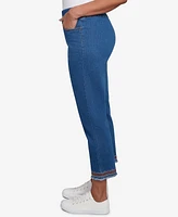 Alfred Dunner Petite El Paso Border Fringe Denim Ankle Pants